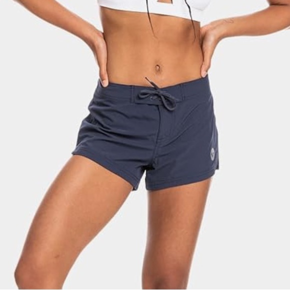 ROXY navy blue Women's Board Quick Dry swim Suit Shorts 2 inch Swimsuit Bottoms - Picture 3 of 9